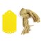 Wrapables 50 Gift Tags/Kraft Hang Tags with Free Cut Strings for Gifts, Crafts & Price Tags, Small Scalloped Edge, Yellow